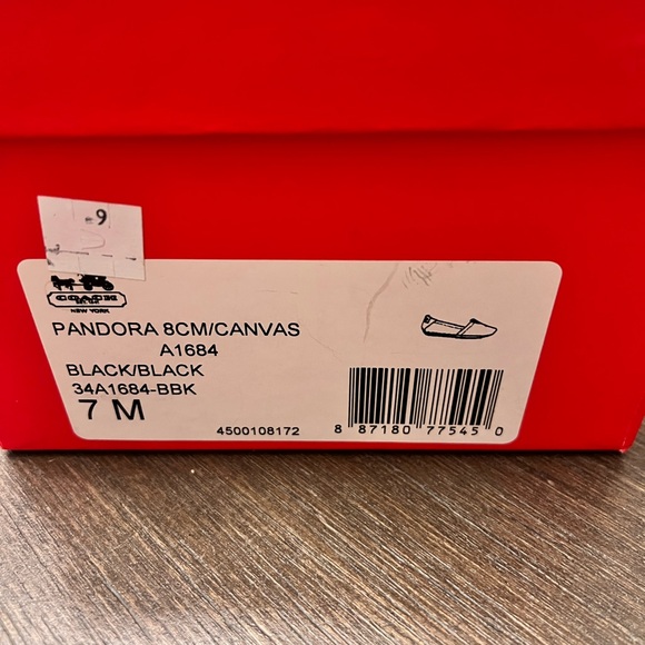 Coach Black Canvas Slip-On Flats! Only worn once. - Picture 4 of 5